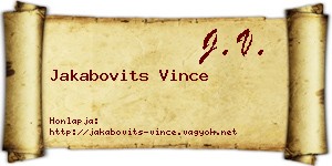 Jakabovits Vince névjegykártya