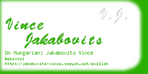 vince jakabovits business card